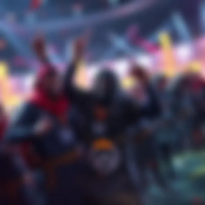 Members of Al Qadsiah celebrate their close victory against Twisted Minds in the Overwatch Champions Series 2025