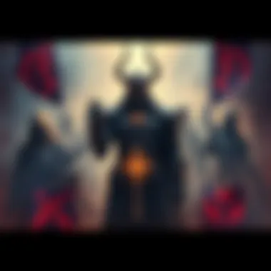 Alad V points accusingly at shadowy figures representing the Tenno, surrounded by symbols of Orokin history and conflict