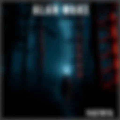 Dark and eerie forest scene from Alan Wake 2 with a mysterious figure in the distance