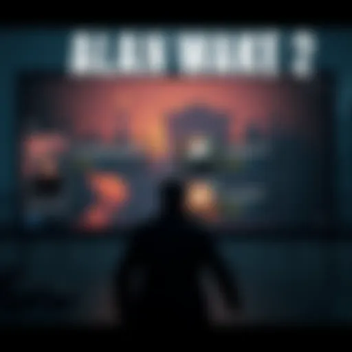 Screenshot showing Alan Wake 2 with prominent expansion links on the Epic Games store