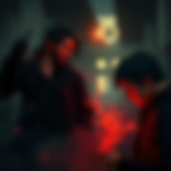 A dark, atmospheric scene showing the intertwining worlds of Alan Wake and Control, hinting at the narrative twist.