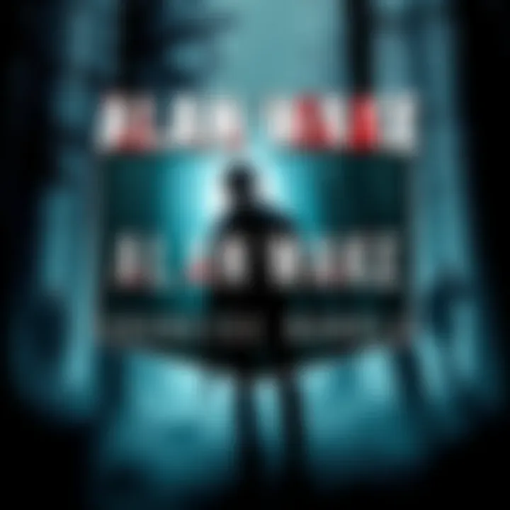 Display of Alan Wake game cover art featuring the main character in a dark forest setting with eerie lighting.