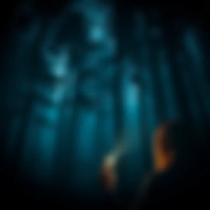 Concept art showing a dark forest with a character holding a flashlight, hinting at an open-world setting for a potential Alan Wake remake