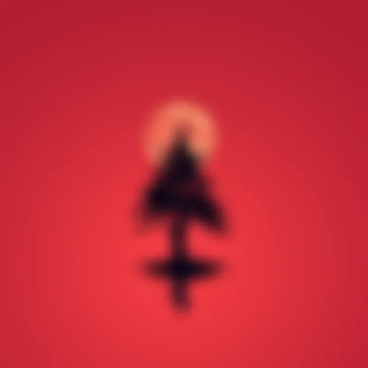 A simple linework tattoo inspired by the Alan Wake video game, featuring a tree silhouette and a moon, reflecting the game's atmosphere.