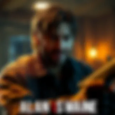 Alan Wake character in Dead by Daylight, showcasing powerful voice acting during a tense moment in the game