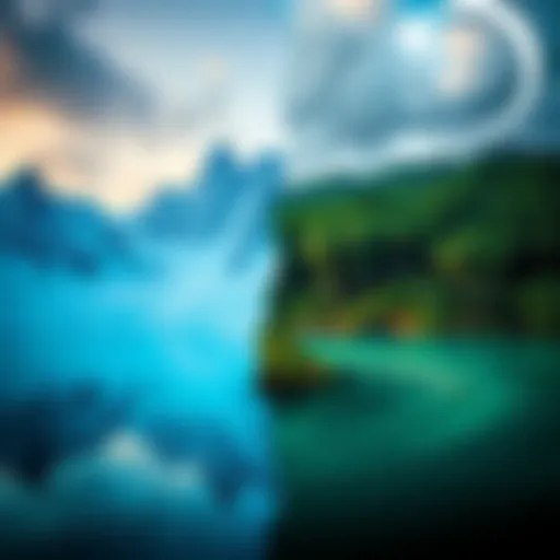 A split image showing a snowy Alaskan landscape on one side and a lush Amazon rainforest on the other, symbolizing the debate over game settings.