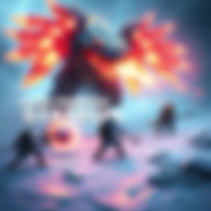 Alatreon unleashing breath attacks on icy terrain while players strategize for Aura farming