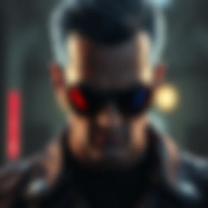 Art of Albert Wesker, a villain from video games, showing his iconic sunglasses and serious expression