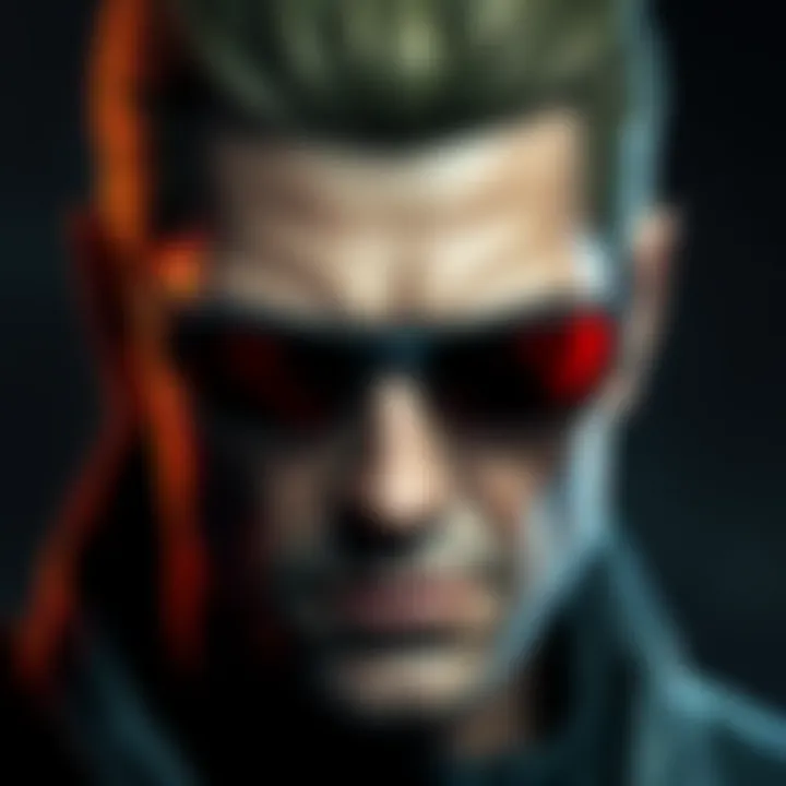 Close-up of Albert Wesker character from Resident Evil, showcasing his iconic sunglasses and serious expression.