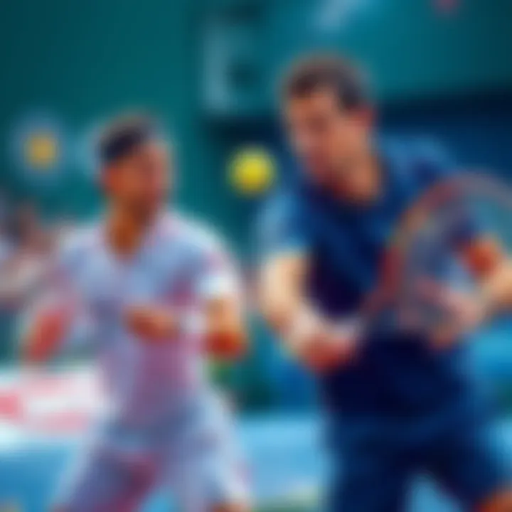 Carlos Alcaraz and Novak Djokovic competing in a tennis match during the 2025 US Open semi-finals