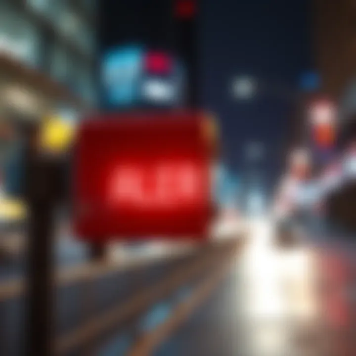 A bright alert sign warning about recent changes that could impact daily life, set against a city backdrop.