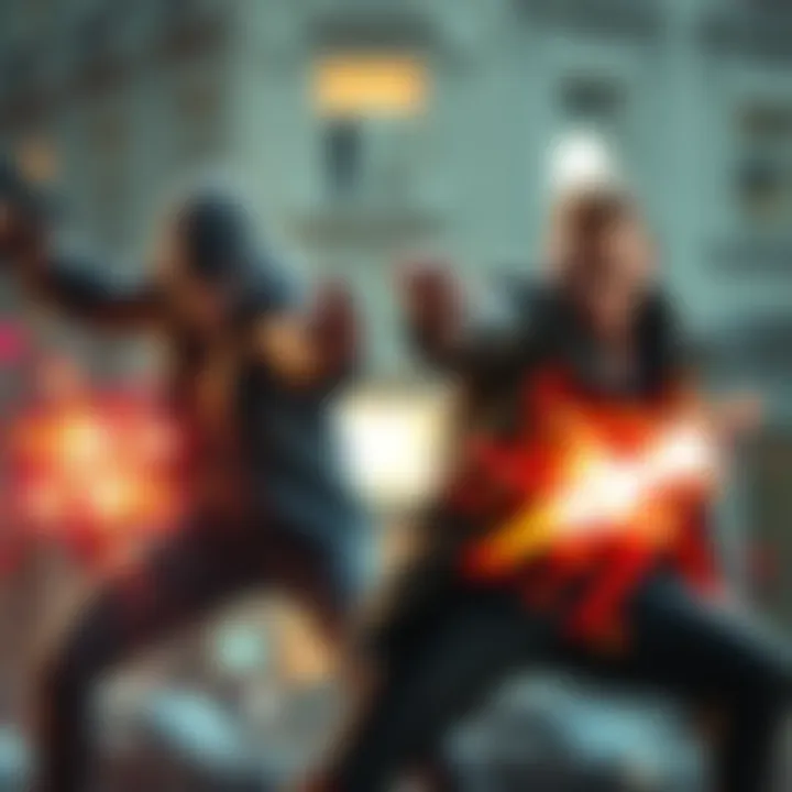 Alex Mercer and Albert Wesker engage in a fierce battle, showcasing their unique powers and abilities in a dramatic showdown.