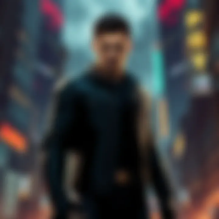 A reimagined Alex Mercer in a dark city, displaying his powers with a determined expression, surrounded by hints of conflict and change.