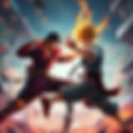 Alex Mercer and Yoriichi are in an intense battle, showcasing their unique fighting styles and powers.