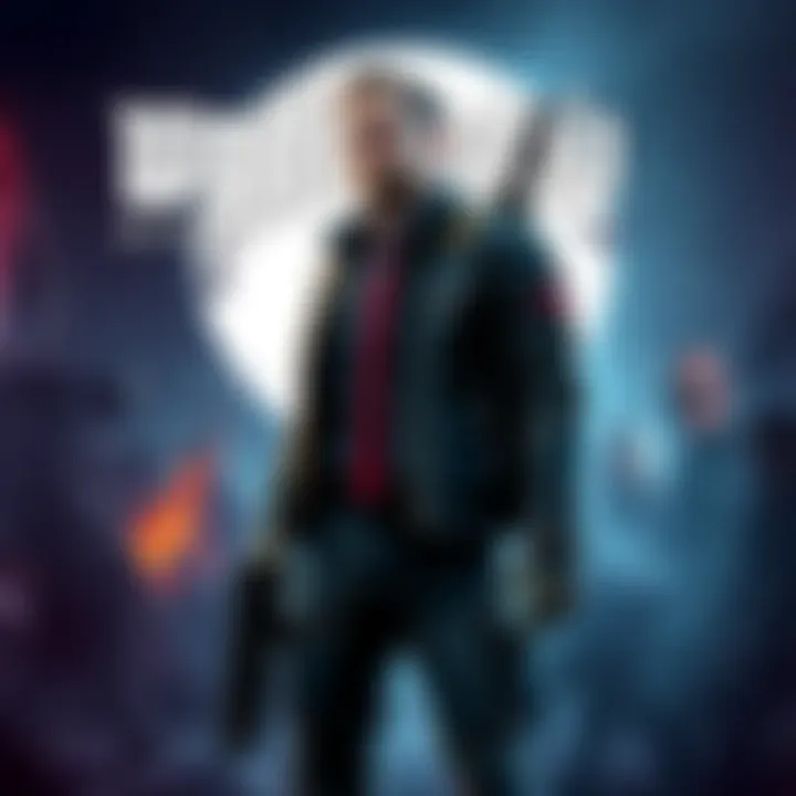 An illustration of Alex Mercer from Prototype standing in front of a Wolfenstein game backdrop, hinting at a crossover event, with action elements and a dark atmosphere.