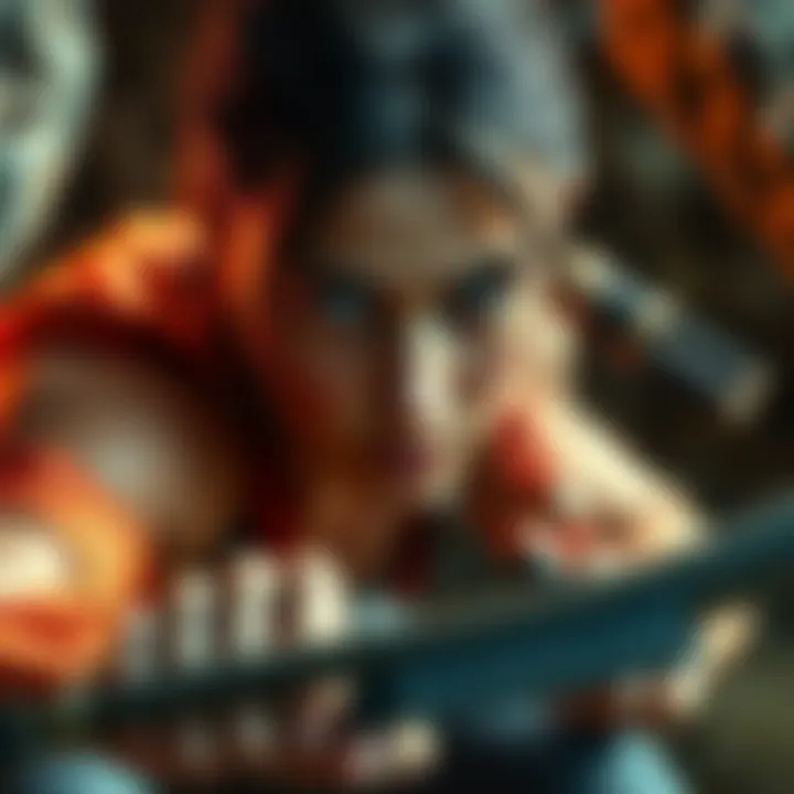 Alicia Vikander in action as Lara Croft, showcasing her athleticism and determination in a thrilling scene.