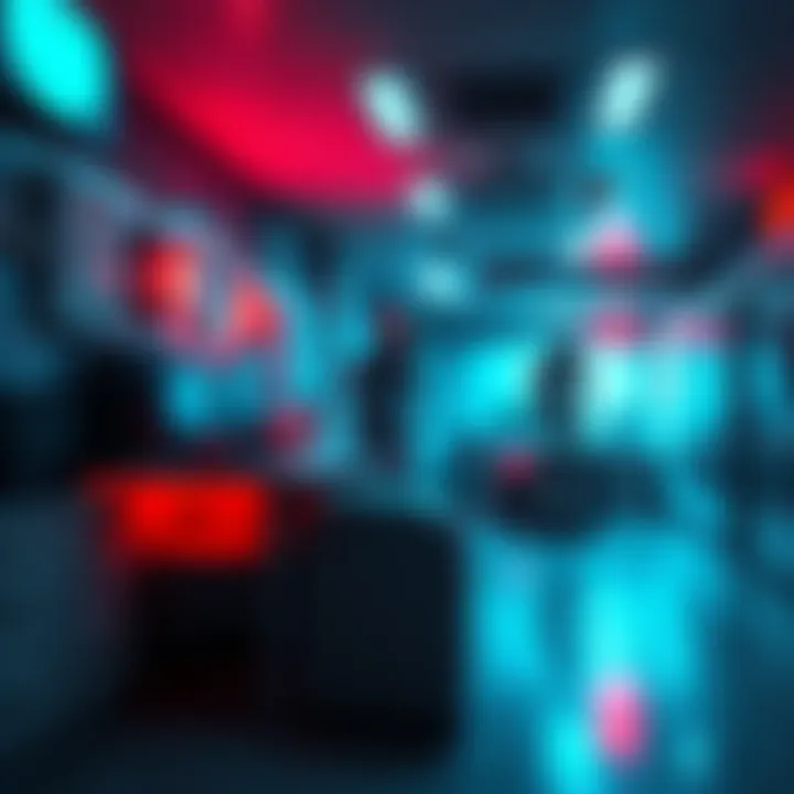 A tense moment showing a person hiding under a desk in a medical bay, while an alien creature investigates the area