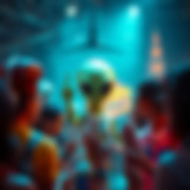 People enjoying activities and events themed around aliens on Alien Day