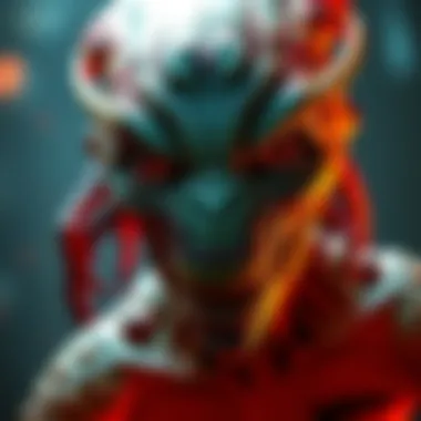 A depiction of an infected being with alien features, showcasing a unique design that highlights its distinct appearance and characteristics compared to traditional zombies.