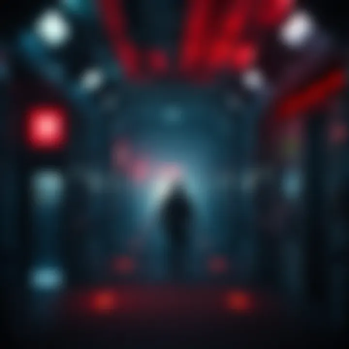 Alien Isolation Gameplay Concept Player navigating a dark spaceship corridor with a lurking alien shadow