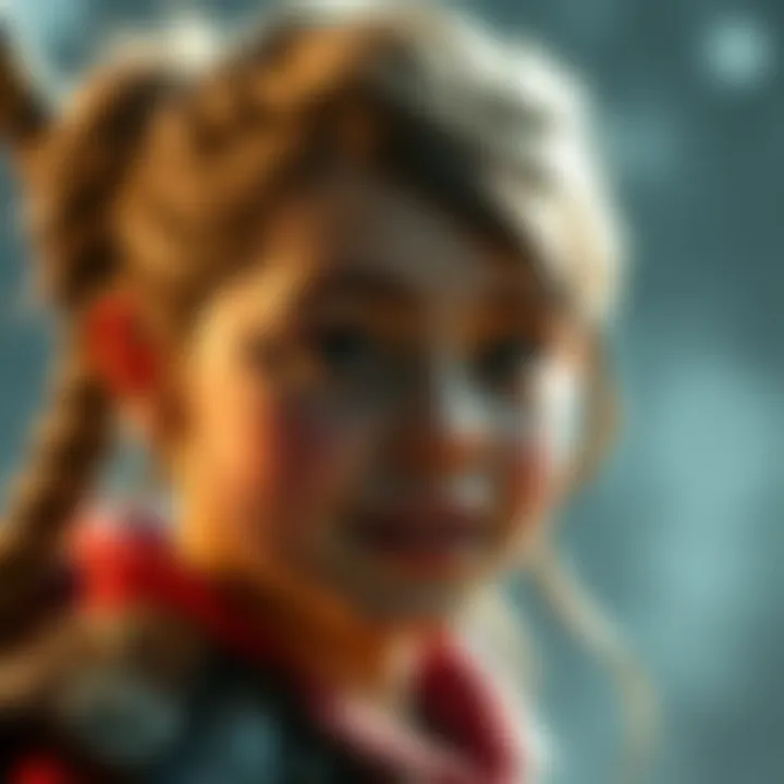 Aloy showing lively facial expressions in a cut scene, showcasing emotional detail and enhanced lighting effects.