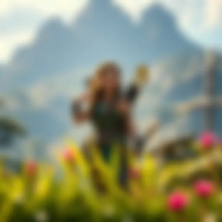 Aloy, the main character, stands in a lush landscape with a bow in her hand, looking surprised.