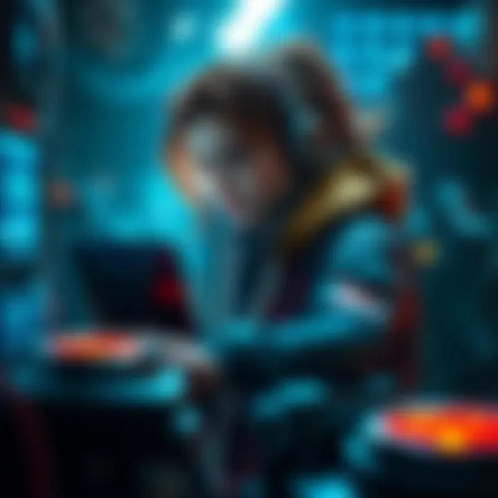 Aloy hacking machine Aloy uses her corruptor module to hack a machine while looking for override data in a cauldron.