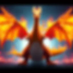 A powerful Alpha Charizard with flames on its wings ready for battle in Pokémon Legends.