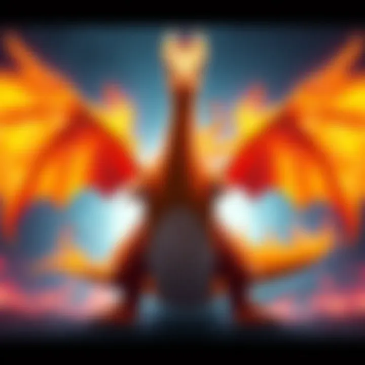 A powerful Alpha Charizard with flames on its wings ready for battle in Pokémon Legends.