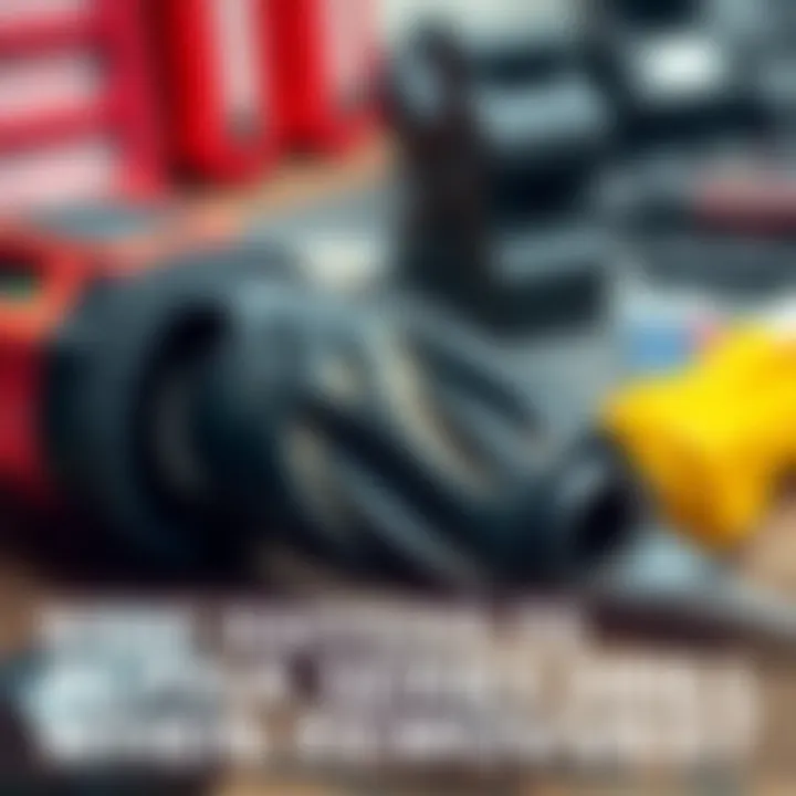 A close-up of an Alpha series drill, showing its wear and tear, resting on a workbench with tools nearby.