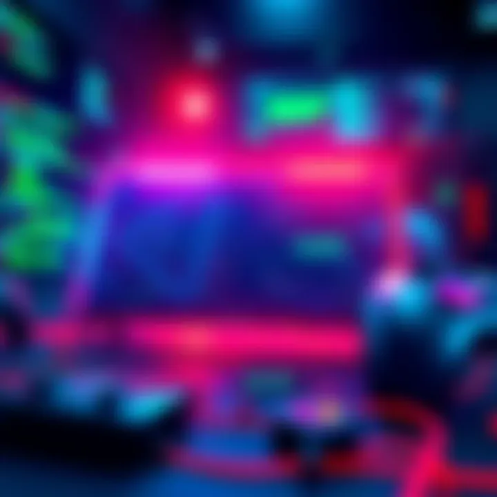 A graphic showcasing the logo of an alternative game development platform, with visual elements representing coding and gaming features, contrasting with Unity's logo.