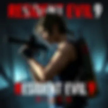 Character Alyssa from Resident Evil 9, holding a weapon in a dark, tense environment.