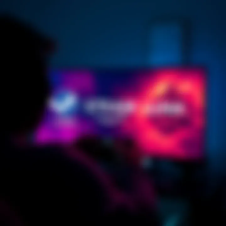 A gamer playing Steam games on Amazon Luna platform, showcasing seamless gaming experience on a screen with Steam and Luna logos.