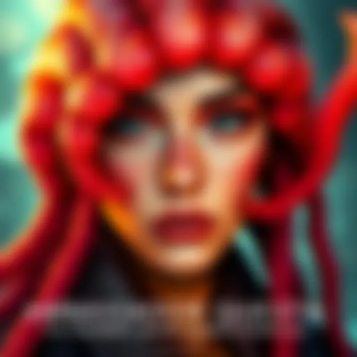 A beautiful woman with worm-like features, showcasing her vibrant colors and captivating presence in Elio's world