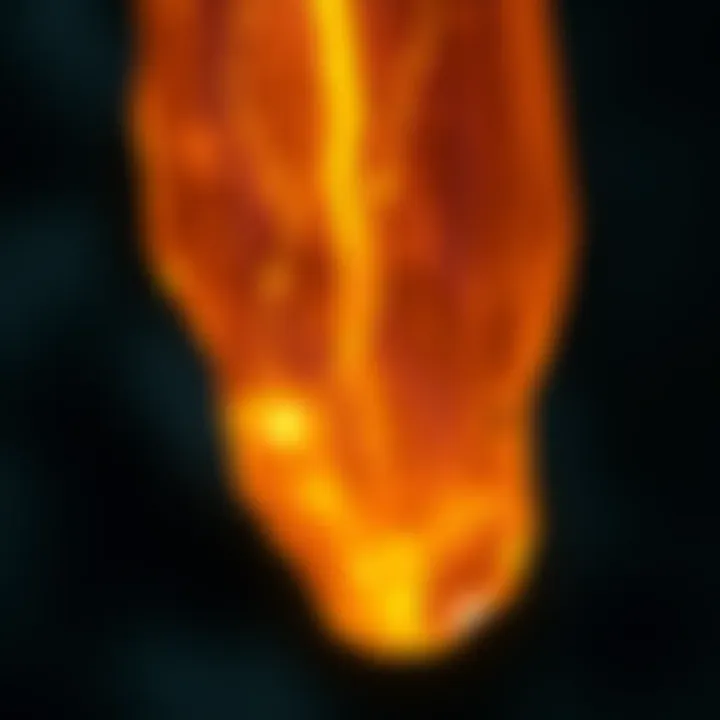 A close-up of glowing amber with a faint connection to Elpis in the background, suggesting a link to future storylines in RE4 Remake.