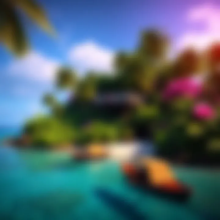 Ambrose Island Scene in Hitman 2 A vibrant tropical setting of Ambrose Island featuring lush greenery, water, and a hidden area for stealth gameplay