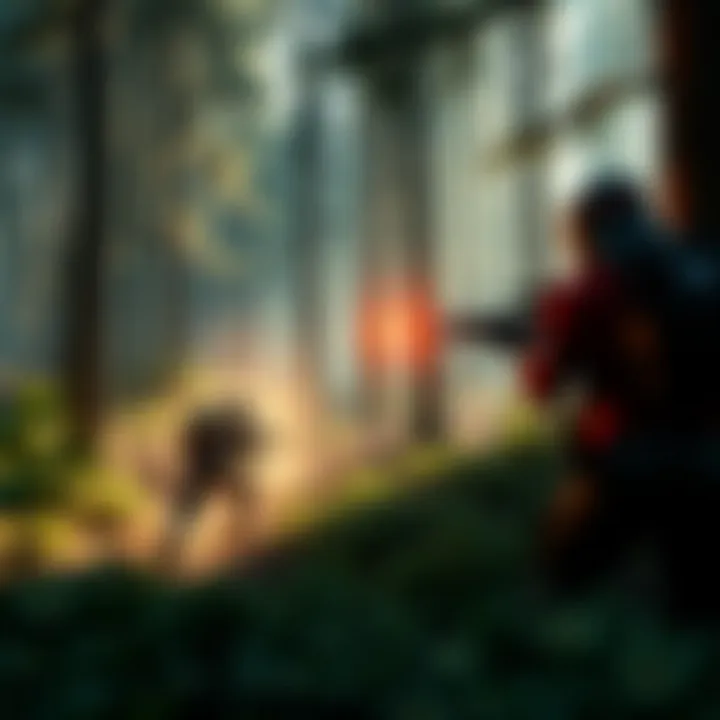 Two players hiding in a forest ambush another player attempting to escape at the extraction point in Stella Montis.