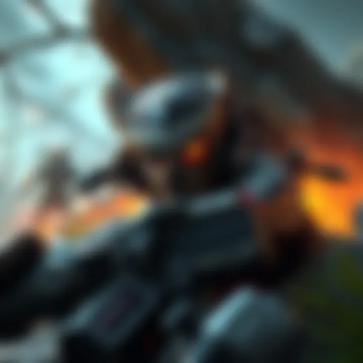 Ambush Predator in Action A skilled Ambush Predator character hiding behind a rock, ready to attack unsuspecting opponents in a vibrant gaming environment.