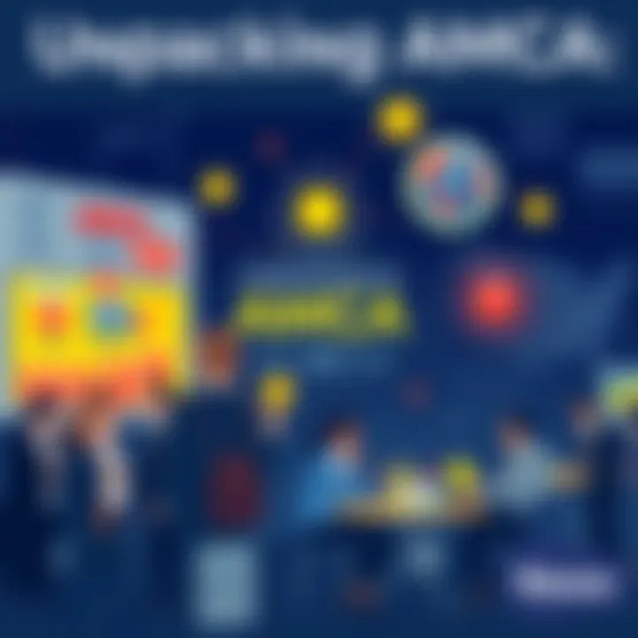 A visual representation showing various aspects of AMCA with people engaged in discussions around it