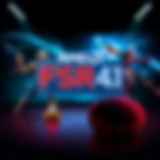 A graphic showing AMD's FSR 4.1 logo alongside icons for 6 and 7000 series graphics cards, set against a Linux-themed background with gaming visuals