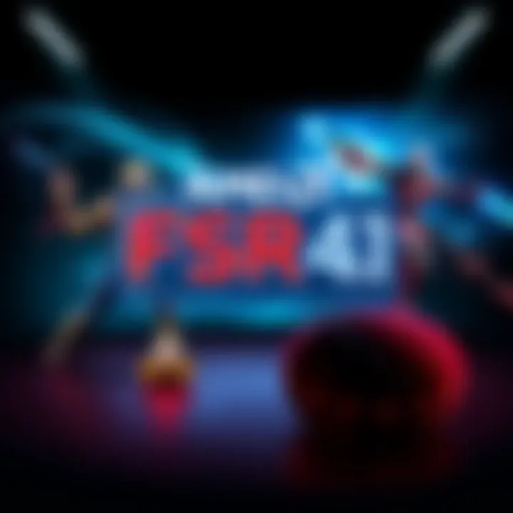 A graphic showing AMD's FSR 4.1 logo alongside icons for 6 and 7000 series graphics cards, set against a Linux-themed background with gaming visuals