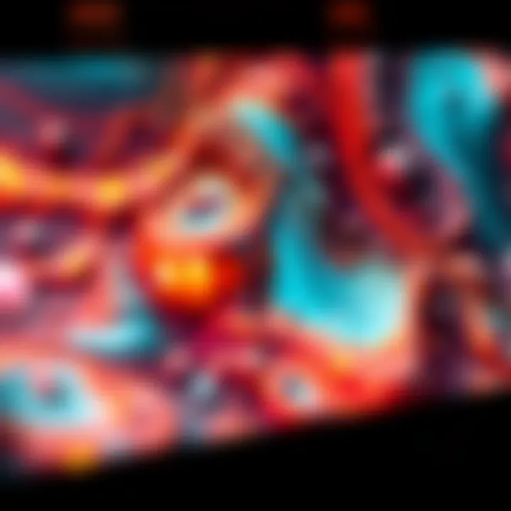Close-up of strange textures displayed on an AMD GPU screen