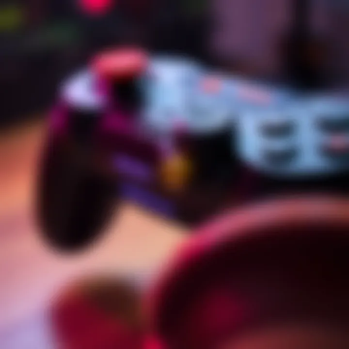 A close-up of a gaming controller with an ammo attachment highlighted, showing how it enhances fire rate and accuracy in gameplay.