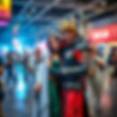 Amouranth and her husband Nick dressed as Hasan and Kaya, posing for fans at TwitchCon 2025, showcasing their creative cosplay outfits.