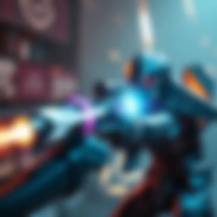 Amped Sentinel in Action An Amped Sentinel aiming at an armored target, showing its charged damage output in gameplay