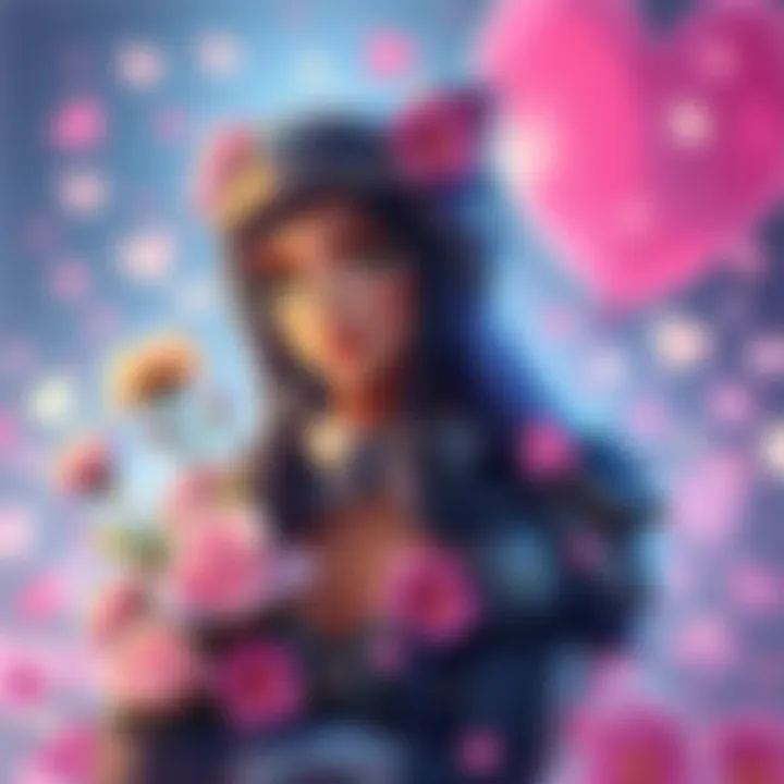 Colorful fanart depicting Ana Amari, a character from Overwatch, celebrating Mother's Day, surrounded by flowers and hearts.