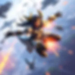 Ana soaring through the air with her new flying ability in the Overwatch community event.