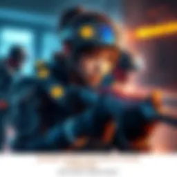 A player character Ana from the game, focusing on healing teammates with a biotic rifle in an intense match setting.