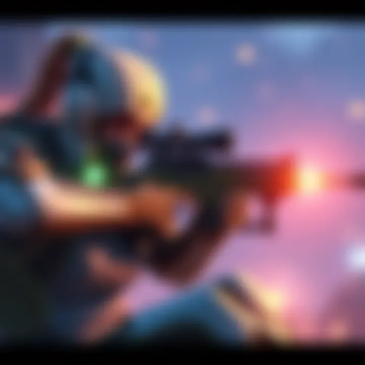 Ana from Overwatch aiming her sniper rifle while healing a teammate in battle