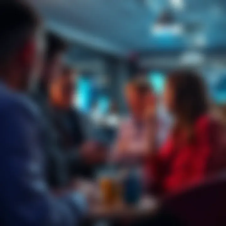 A group of people discussing current trends and key topics.